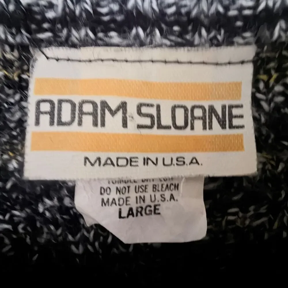 Vintage Adam Sloane Men's L Geometric Knit Made in USA Sweater